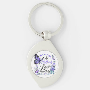 A Mother's Love Never Fades Purple Butterfly Key Ring