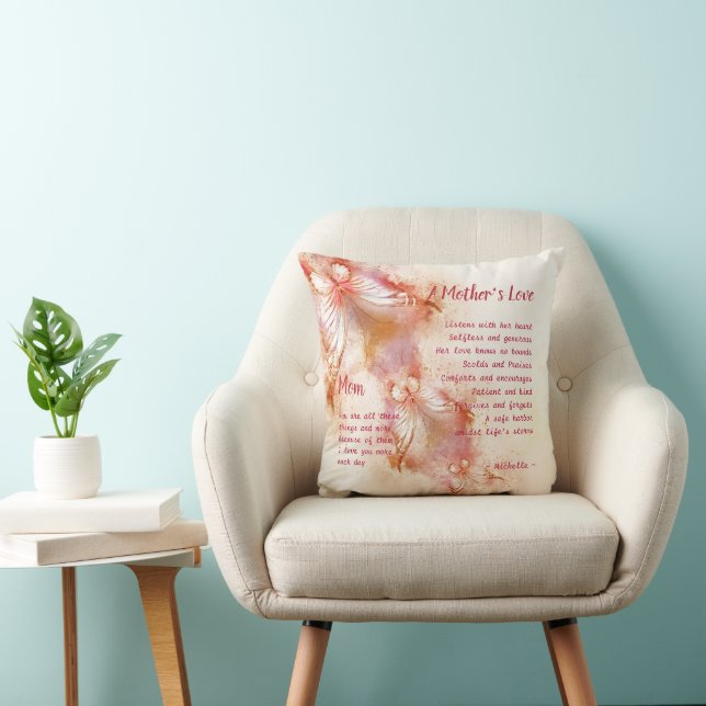 A Mother's Love Poem Verse Personalised Butterfly  Cushion (Chair)