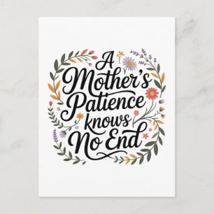 A Mother's Patience Knows No End Holiday Postcard