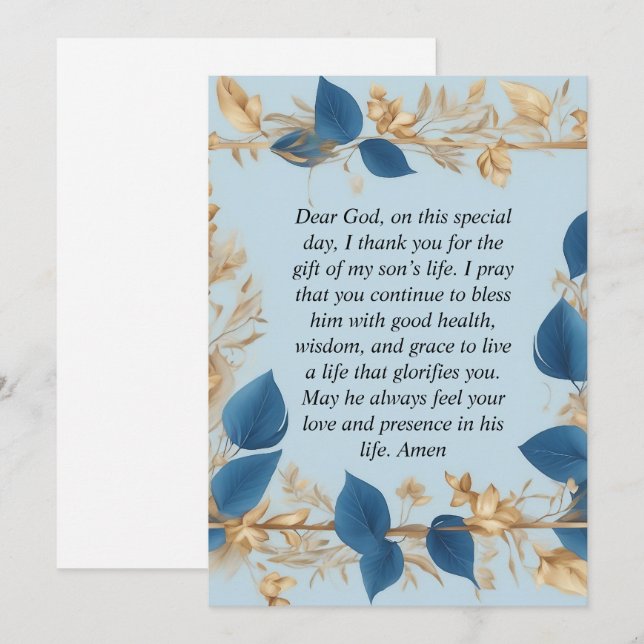 A Mother's Prayer for her Son Holiday Card (Front/Back)