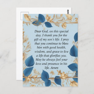 A Mother's Prayer for her Son Postcard