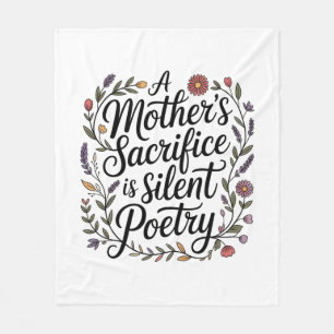 A Mother's Sacrifice Is Silent Poetry Fleece Blanket