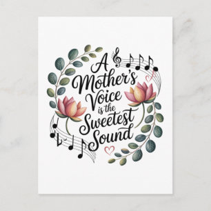 A Mother's Voice Is The Sweetest Sound Holiday Postcard
