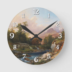 A Mountain Landscape With a Smithy Round Clock