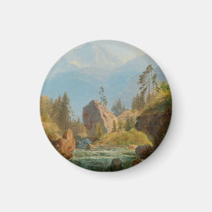 A Mountain Landscape with Creek – Albert Zimmerman Magnet
