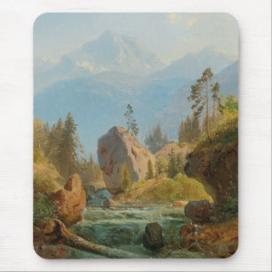 A Mountain Landscape with Creek – Albert Zimmerman Mouse Pad
