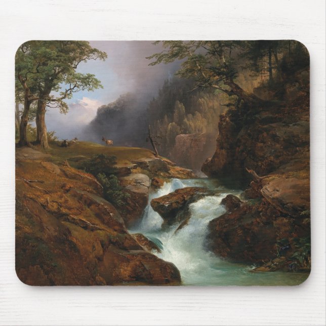 A Mountain Stream, Landscape in Schoppernau Mouse Pad (Front)