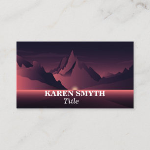 A mountain sunset illustration business card