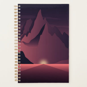 A mountain sunset illustration         planner