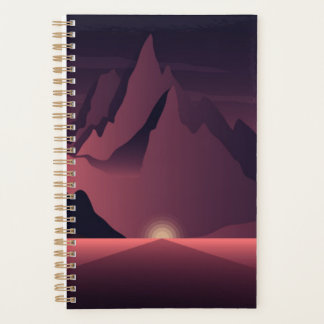 A mountain sunset illustration         planner