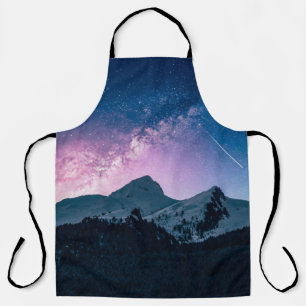 A mountain with a beautiful skymountain,night,snow apron