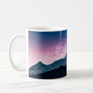 A mountain with a beautiful skymountain,night,snow coffee mug