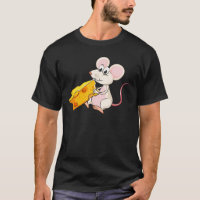 A mouse eating cheese