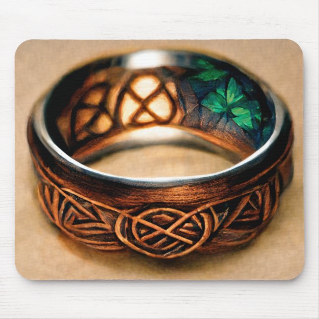 A Mouse Pad With a Celtic Ring Design (Front)