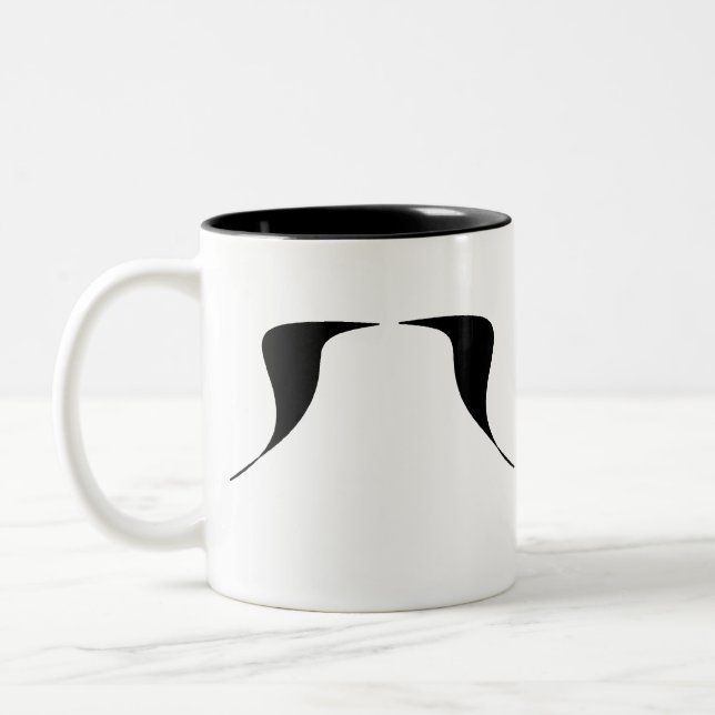 A Moustache a Day Two-Tone Coffee Mug (Left)