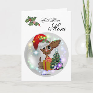 A Mousy Dog Christmas Holiday Card