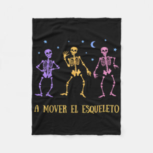 A Mover El Esqueleto Funny Spanish Halloween Fleece Blanket