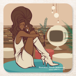 A Movie for Daddy Square Paper Coaster