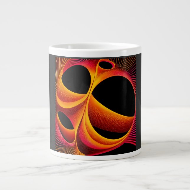 A Much Manipulated Mandelbrot Fractal Square Large Coffee Mug (Front)