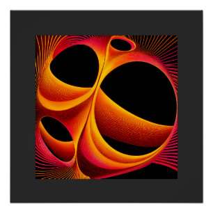 A Much Manipulated Mandelbrot Fractal Square Poster