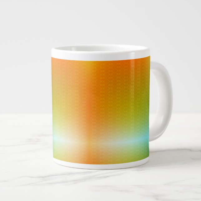 A mug with a colourful gradient design  (Front Right)