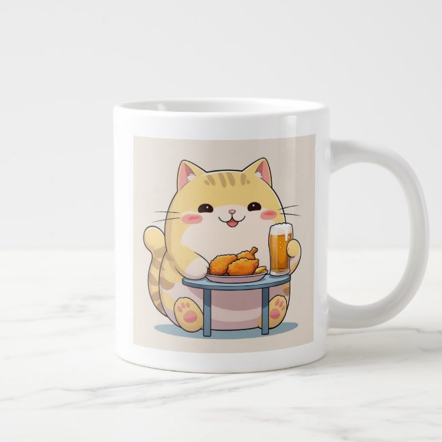 a mug with a cute cat illustration (Right)