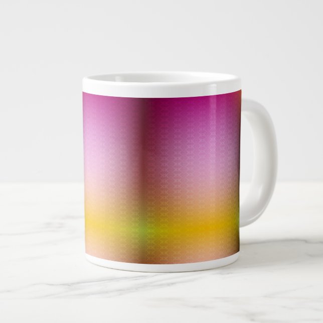 A mug with a gradient design in shades of pink (Front Right)