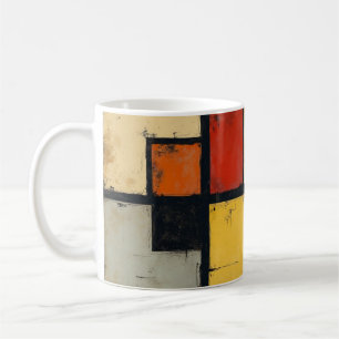 A mug with an image of Mondrian's artwork