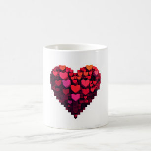 A mug with many hearts for you, with love