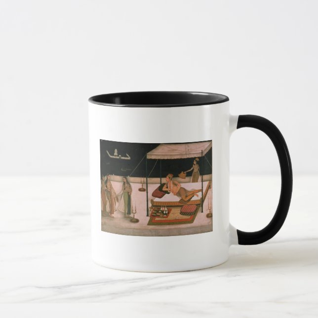 A Mughal prince receiving a lady at night Mug (Right)