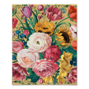 A Multi Colours Flowers  Photo Print