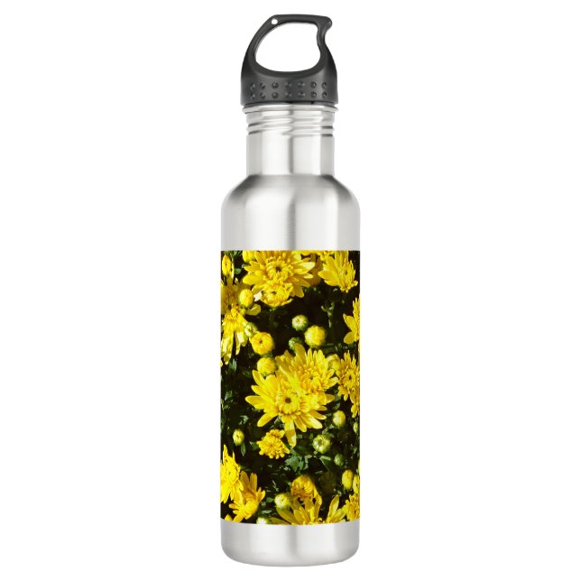 A Multitude of Yellow Mums 710 Ml Water Bottle (Front)