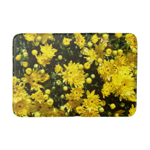 A Multitude of Yellow Mums Bath Mat