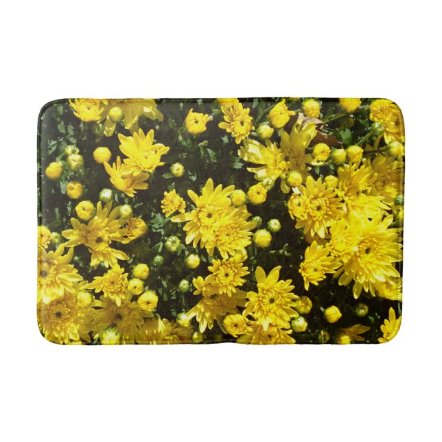 A Multitude of Yellow Mums Bath Mat (Front)