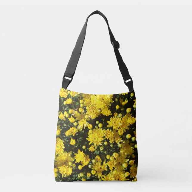 A Multitude of Yellow Mums Crossbody Bag (Front)