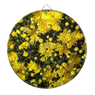 A Multitude of Yellow Mums Dartboard