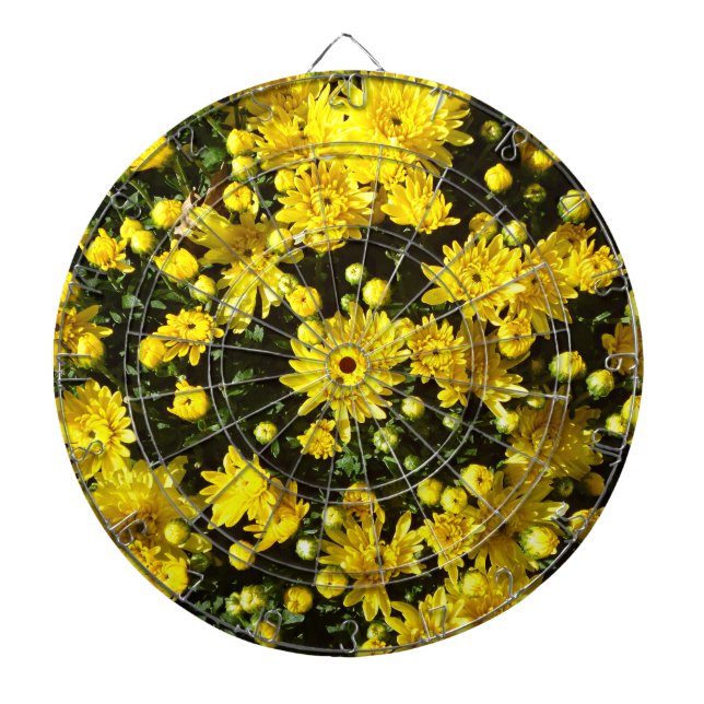 A Multitude of Yellow Mums Dartboard (Front)
