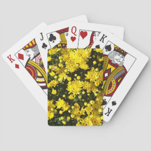 A Multitude of Yellow Mums Playing Cards