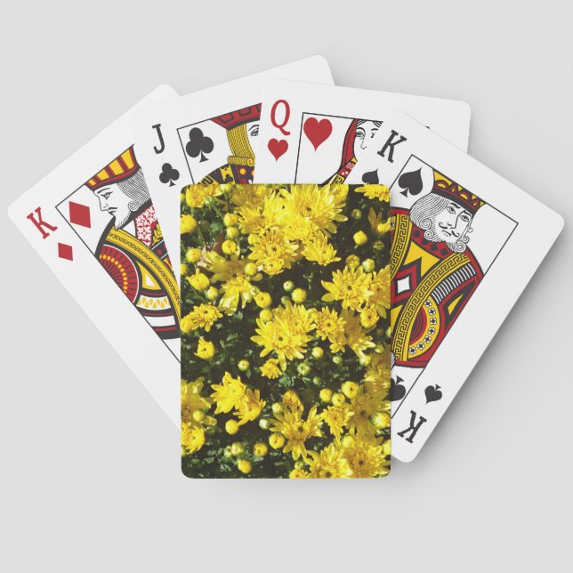 A Multitude of Yellow Mums Playing Cards (Back)