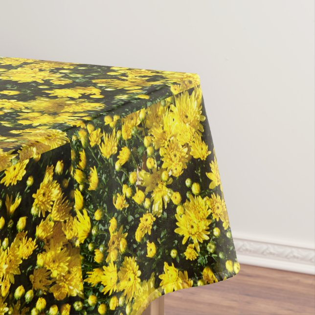 A Multitude of Yellow Mums Tablecloth (In Situ)