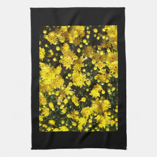 A Multitude of Yellow Mums Tea Towel