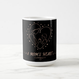 A Mum's Heart Elegant Rose Gold Mother and Child Coffee Mug