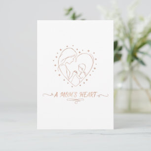 A Mum's Heart Elegant Rose Gold Mother and Child Thank You Card
