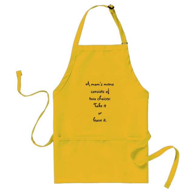 A mum's menu consists of two choices standard apron (Front)
