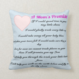 A Mum's Promise poem pillow