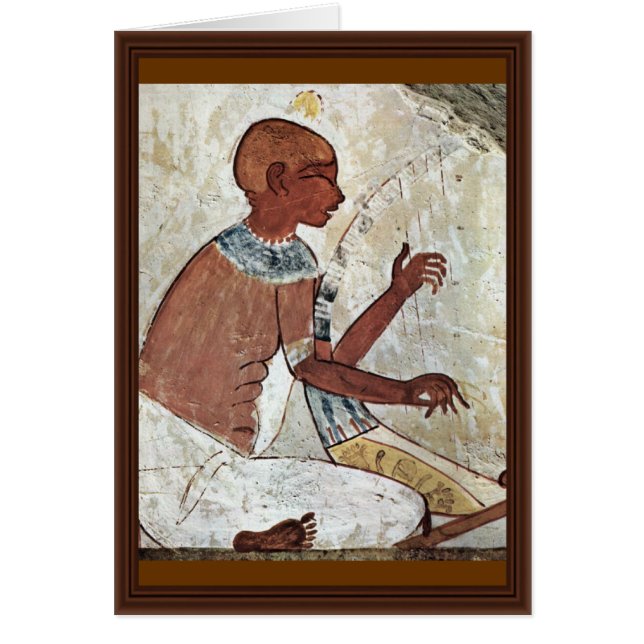 A Mural Of A Blind Musician Playing A Harp From Th (Front)