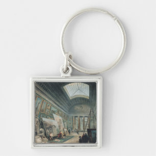 A Museum Gallery with Ancient Roman Art Key Ring