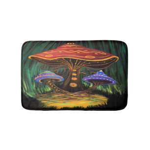 A Mushroom World Bath Mat
