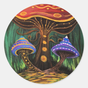 A Mushroom World Classic Round Sticker
