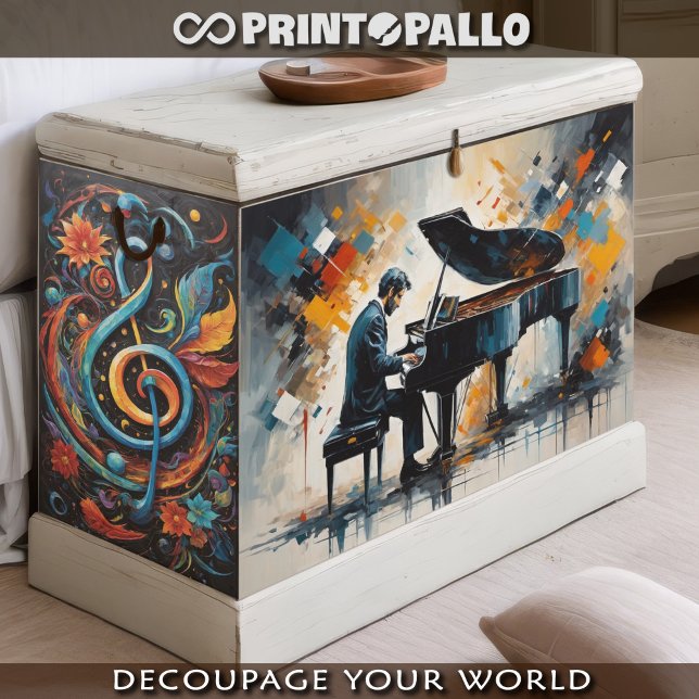 A music world to save your soul - Piano player Wrapping Paper Sheet (Creator Uploaded)
